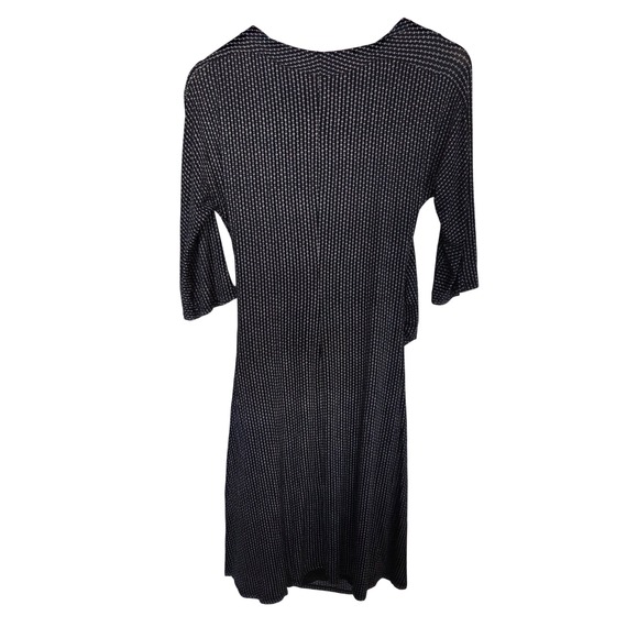 MaxMara Italy Black White Geometric Print V-Neck Faux Wrap Dress Sz 48 $640 MSRP - Picture 6 of 6